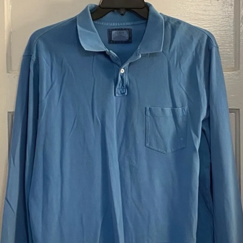 J. CREW 100% COTTON Blue Polo Golf Shirt XL